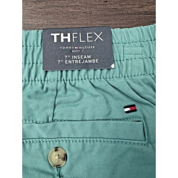 Tommy Hilfiger Mens Theo 7in Shorts Chino Stretch Cotton Glade Green Size XL - Picture 6 of 6